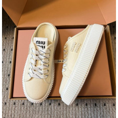 미우미우 데님 스니커즈 뮬 4.5cm 굽높이