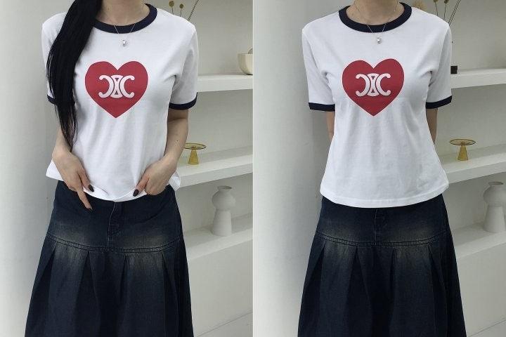 셀린느 하트 트리옹프 반팔티셔츠 (국내배송)