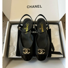 샤넬 CC로고 메리제인 투톤 스트랩 플랫슈즈