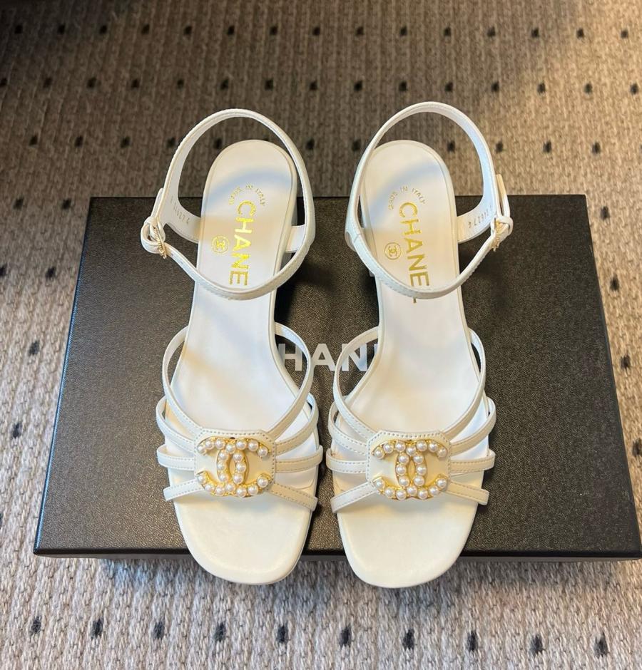 샤넬 CC진주 로고 로마 샌들