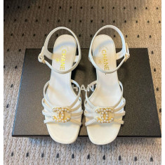 샤넬 CC진주 로고 로마 샌들