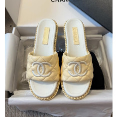 샤넬 25SS CC로고 퀼팅 체인 슬리퍼 샌들