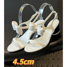 샤넬 리본 미들힐 샌들 2cm, 4.5cm 굽높이
