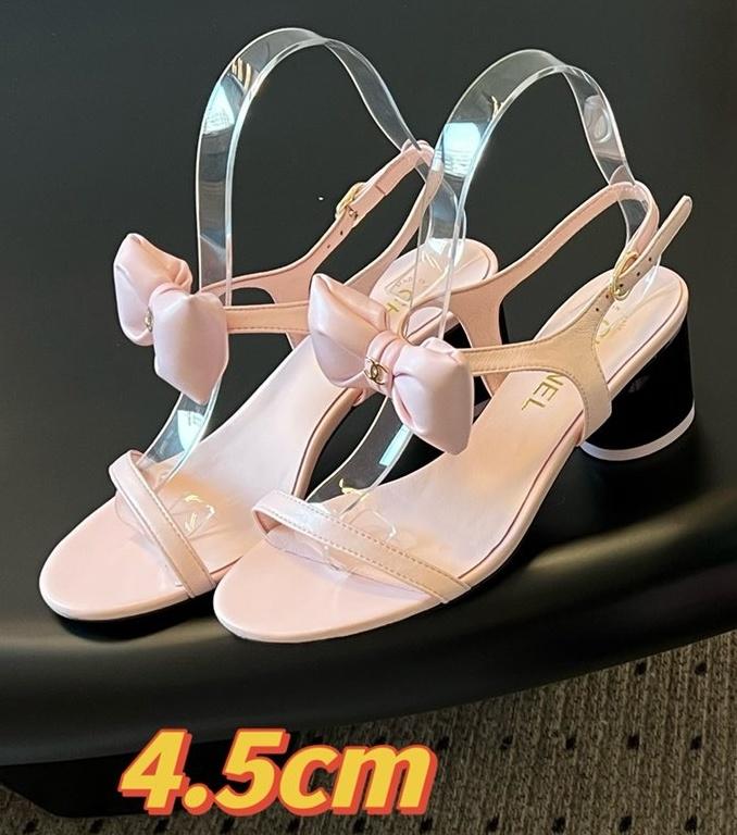 샤넬 리본 미들힐 샌들 2cm, 4.5cm 굽높이