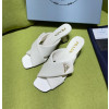 프라다 25SS 삼각로고 크로스 슬라이드 샌들힐 5.5cm 굽높이