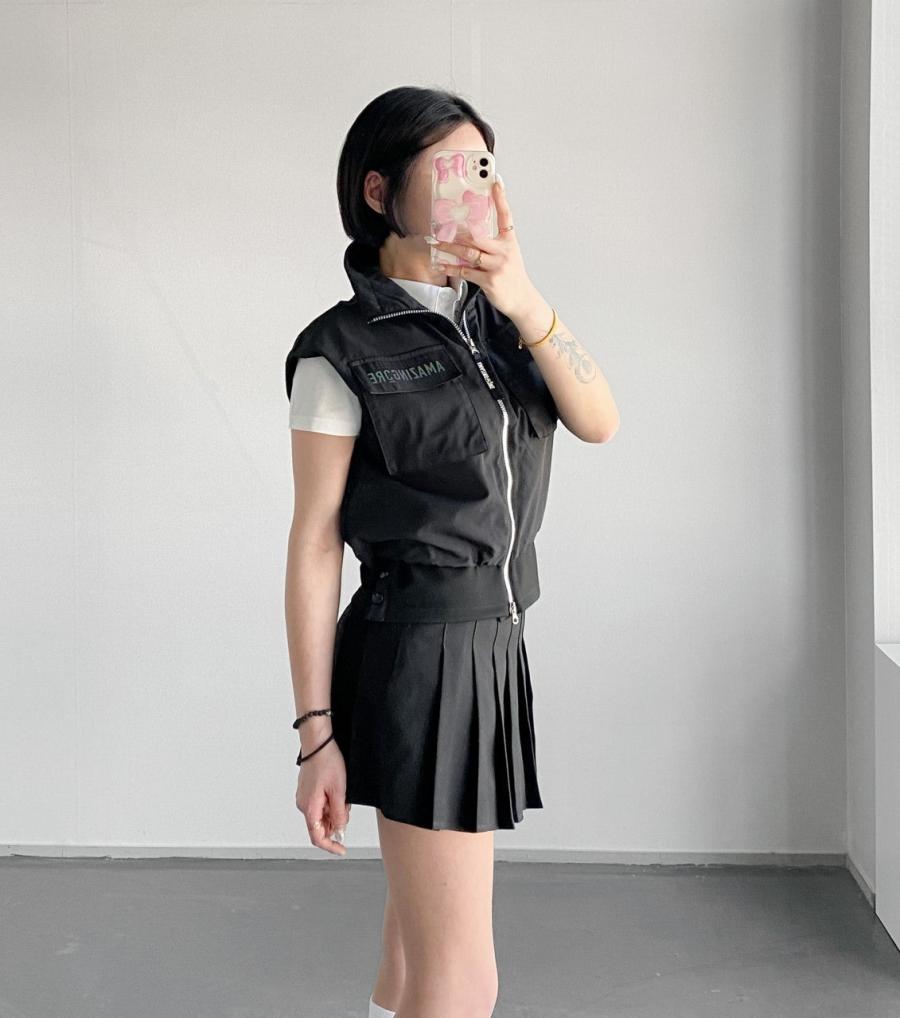 어메이징크리 테크니컬 크링클 여성 베스트 (국내배송)