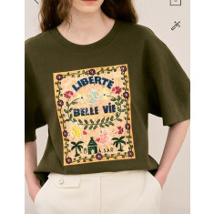 오즈세컨 아플리케 루즈 핏 티셔츠 2컬러 (국내배송)