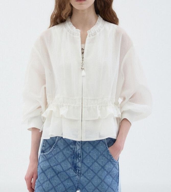 오즈세컨 드로우 스트링 러플 점퍼 3컬러 (국내배송)