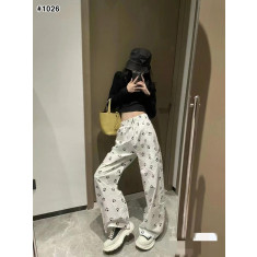 켈빈클라인 여성 프린트 와이드 밴딩 팬츠 (국내배송)