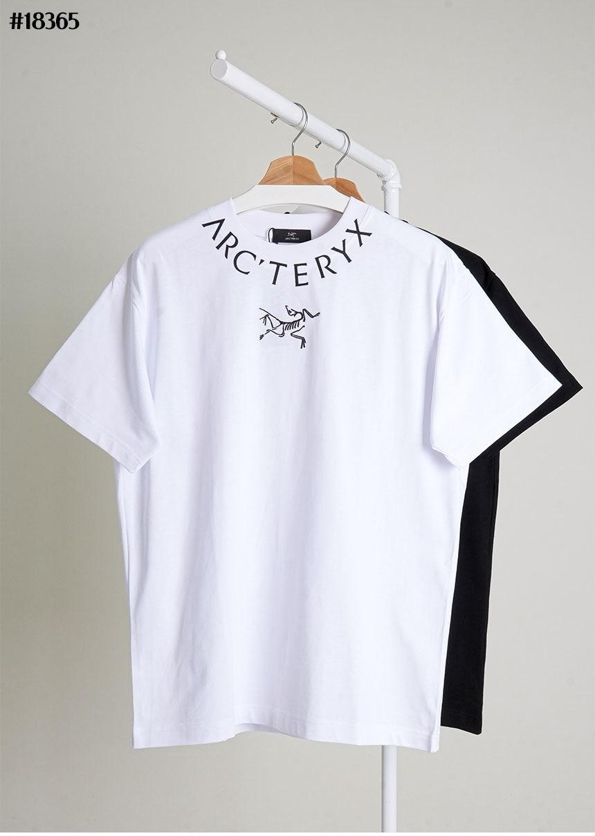 아크테릭스 라운드넥 레터링 로고 숏 슬리브 코튼 티셔츠 남녀공용 (국내배송)