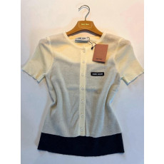 미우미우 배색 가디건 (국내배송)