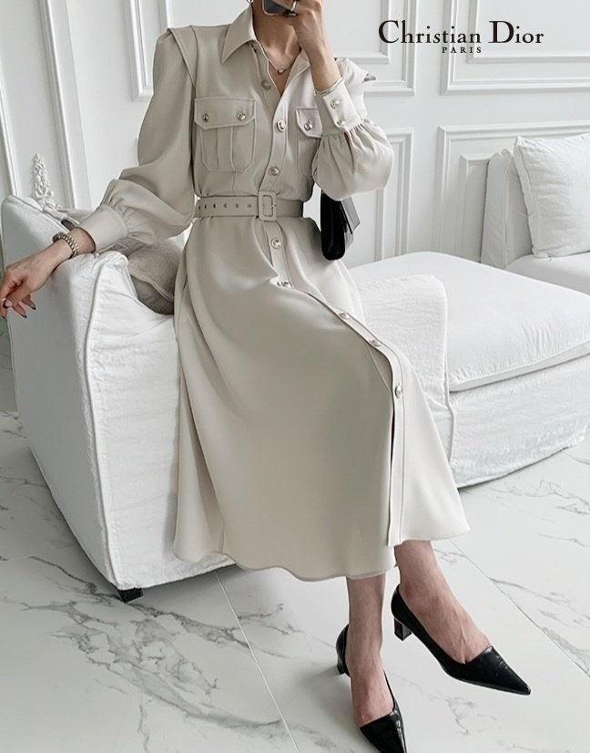 디올 레이니 벨트 원피스 2컬러 (국내배송)