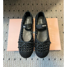 미우미우 라피아 메리제인 발레리나 플랫슈즈