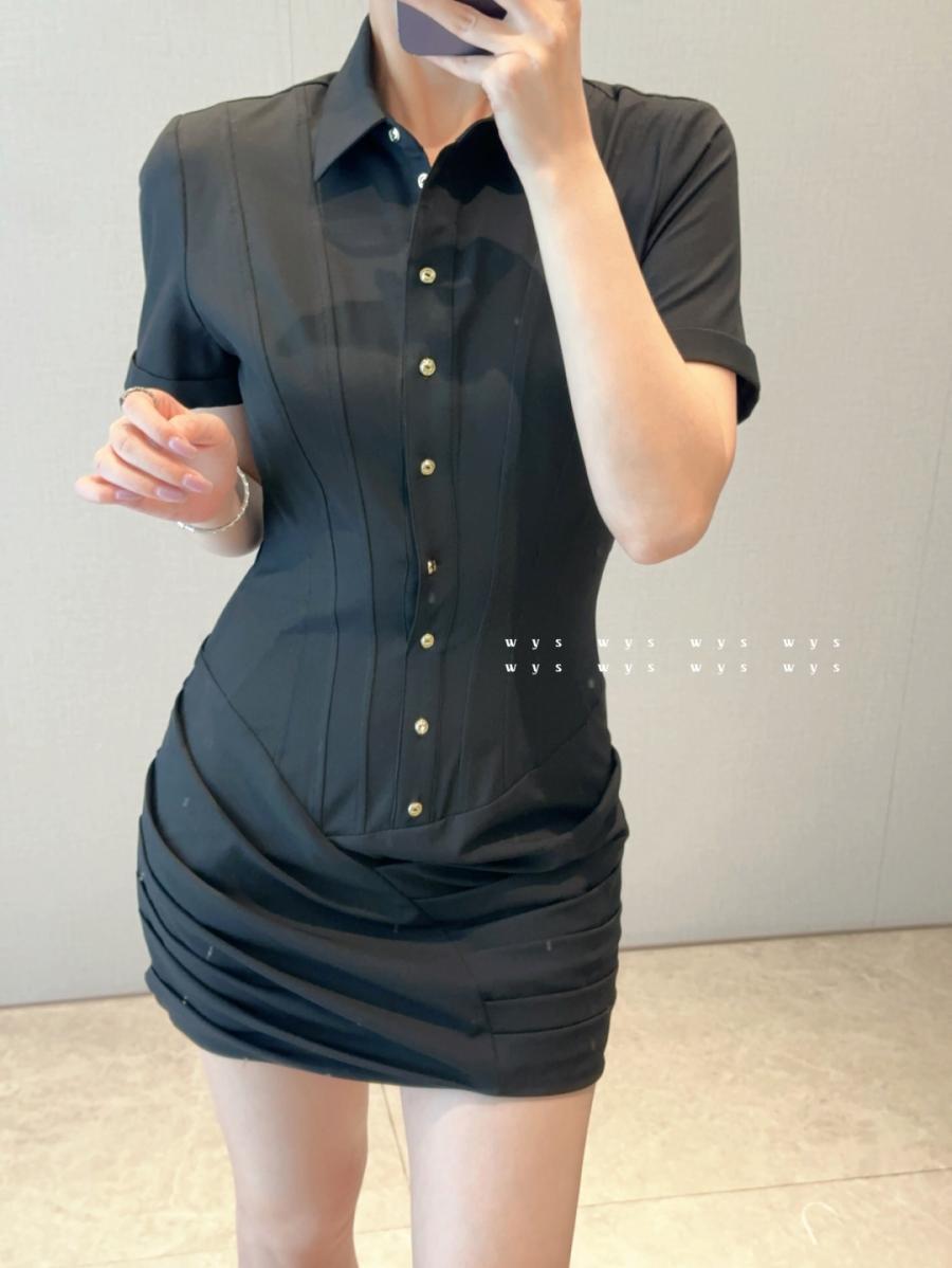 생로랑 25ss 카라 원피스 2컬러