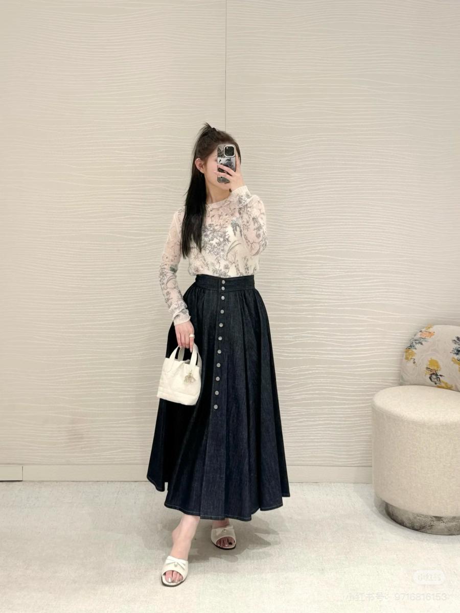 디올 데님 스커트
