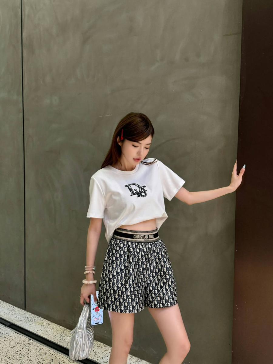 디올 오블리크 반팔 셋업