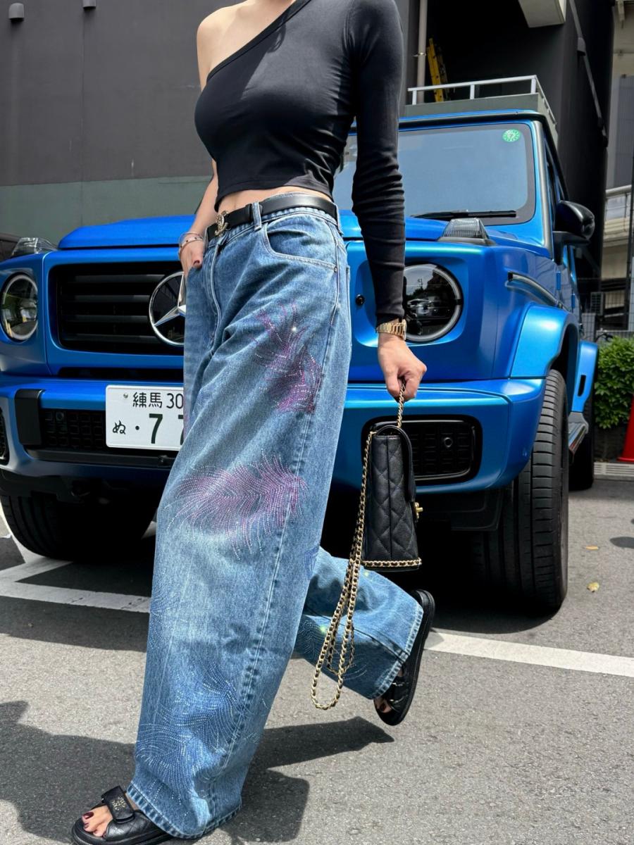 샤넬 와이드 청바지