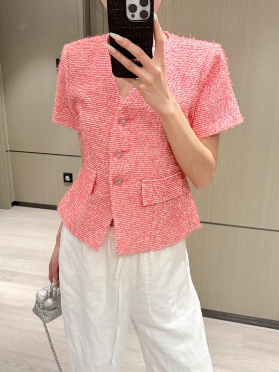 샤넬 반팔 트위드 자켓