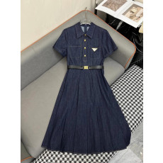 프라다 25ss 데님 원피스