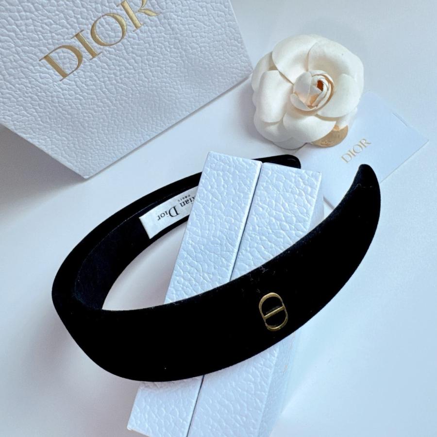 디올 로고 벨벳 머리띠 (국내배송)