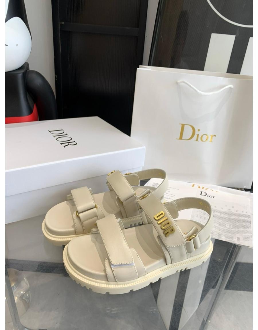 디올 액트 샌들 베이지