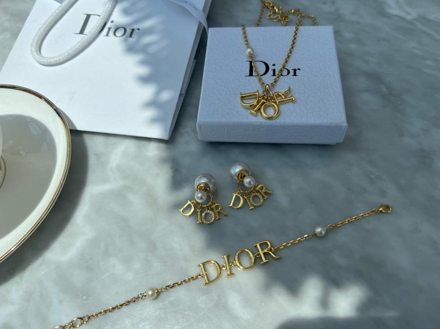 디올 레터링진주 쥬얼리 셋트