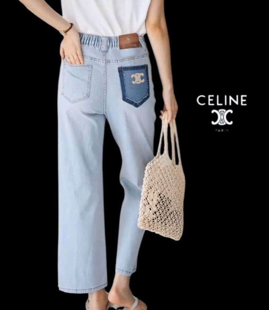 셀린느 로고 포켓 와이드 데님팬츠 (국내배송)