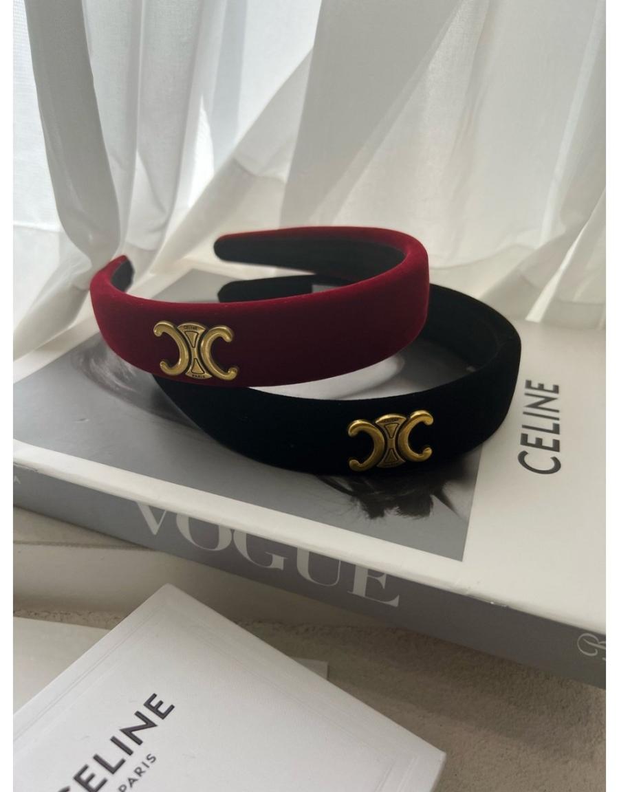 셀린느 트라이엄프 벨벳 머리띠/헤어핀 셋트 2가지 컬러