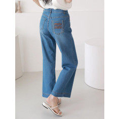 미우미우 여성 자수 와이드 팬츠 3컬러 (국내배송)