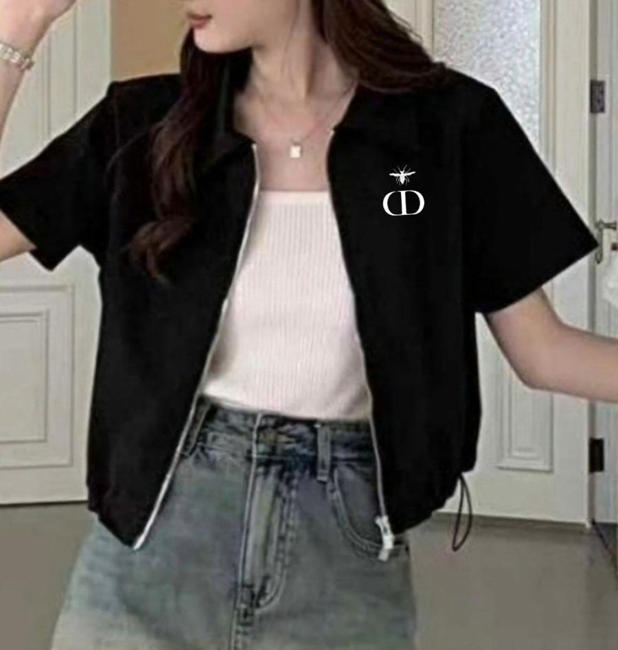디올 자수 투웨이집업 반팔 자켓 4컬러 (국내배송)