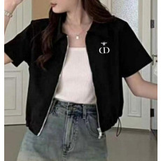 디올 자수 투웨이집업 반팔 자켓 4컬러 (국내배송)