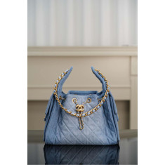 [팬더샵] 샤넬 25백 데님 연청 스몰, 미듐