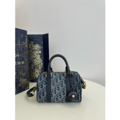 디올 데님 오블리크 그루브 백