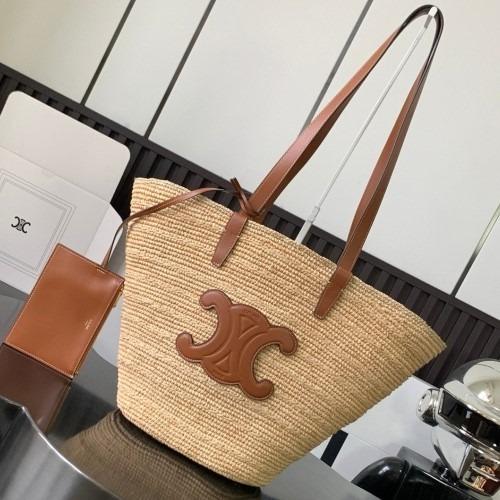 셀린느 라피아 숄더백