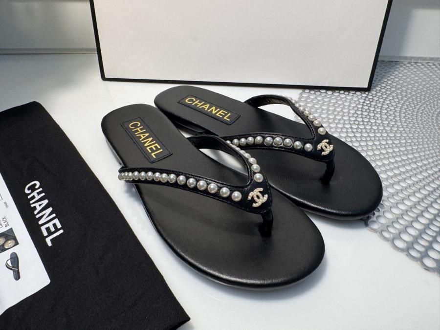 샤넬 진주 장식 플립플랍 쪼리 (국내배송)