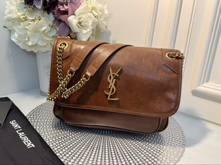 생로랑 니키 체인백 빈티지 브라운 (국내배송)