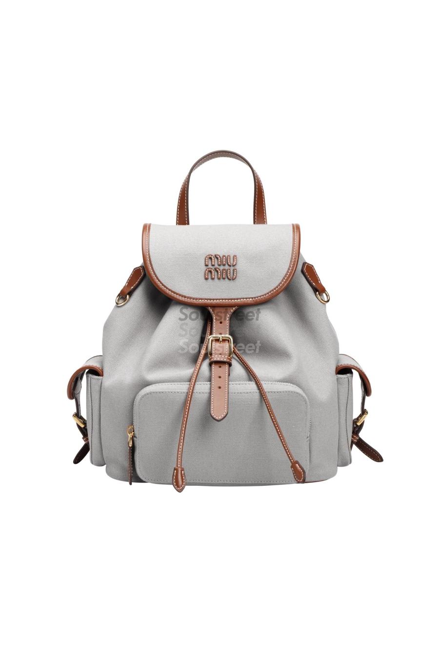 미우미우 레터링 로고 백팩 미디움 5BZ042