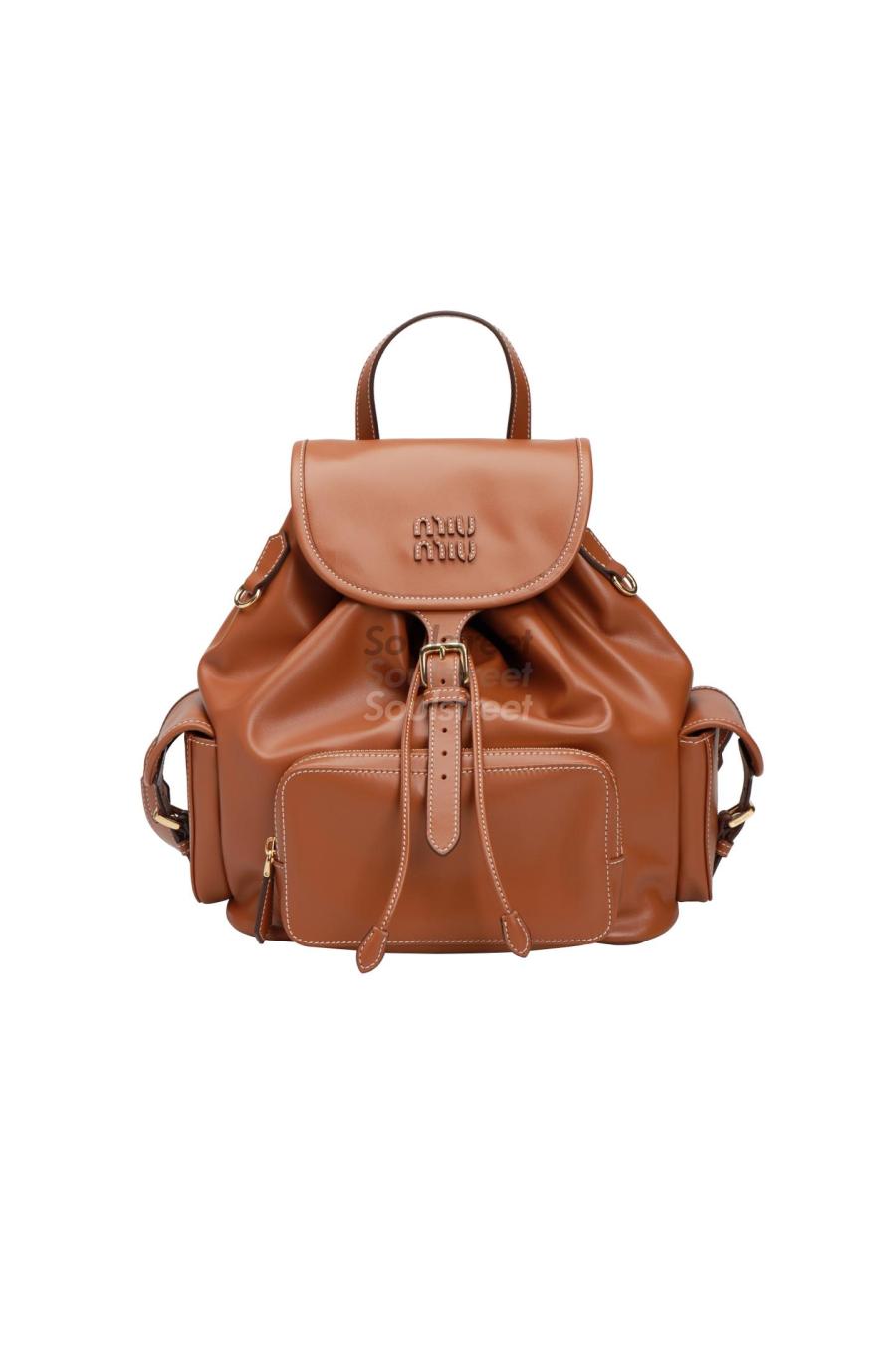 미우미우 레터링 로고 백팩 미디움 5BZ042 