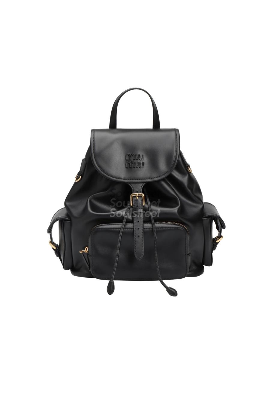 미우미우 레터링 로고 백팩 미디움 5BZ042 