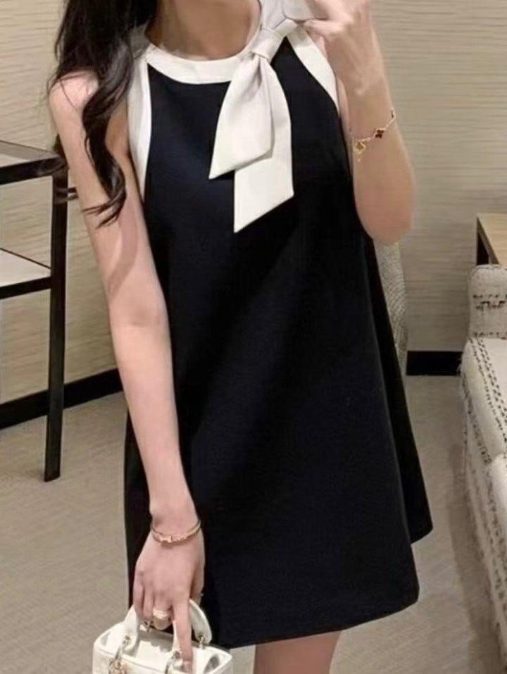 디올 리본 배색 원피스 (국내배송)