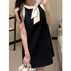 디올 리본 배색 원피스 (국내배송)
