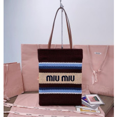미우미우 5BG248 로고 크로셰 토트백