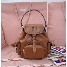 미우미우 레터링 로고 백팩 스몰 5BZ043