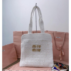 미우미우 5BG230 우븐 패브릭 크로셰 숄더백