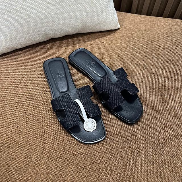 에르메스 오란 여성 슬리퍼 데님