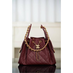 [팬더샵] 샤넬 25백 캐비어 버건디 스몰, 미듐