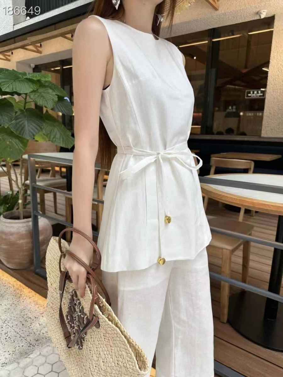 로에베 린넨 슬리브리스, 7부 바지 셋업 (국내배송)