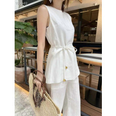 로에베 린넨 슬리브리스, 7부 바지 셋업 (국내배송)