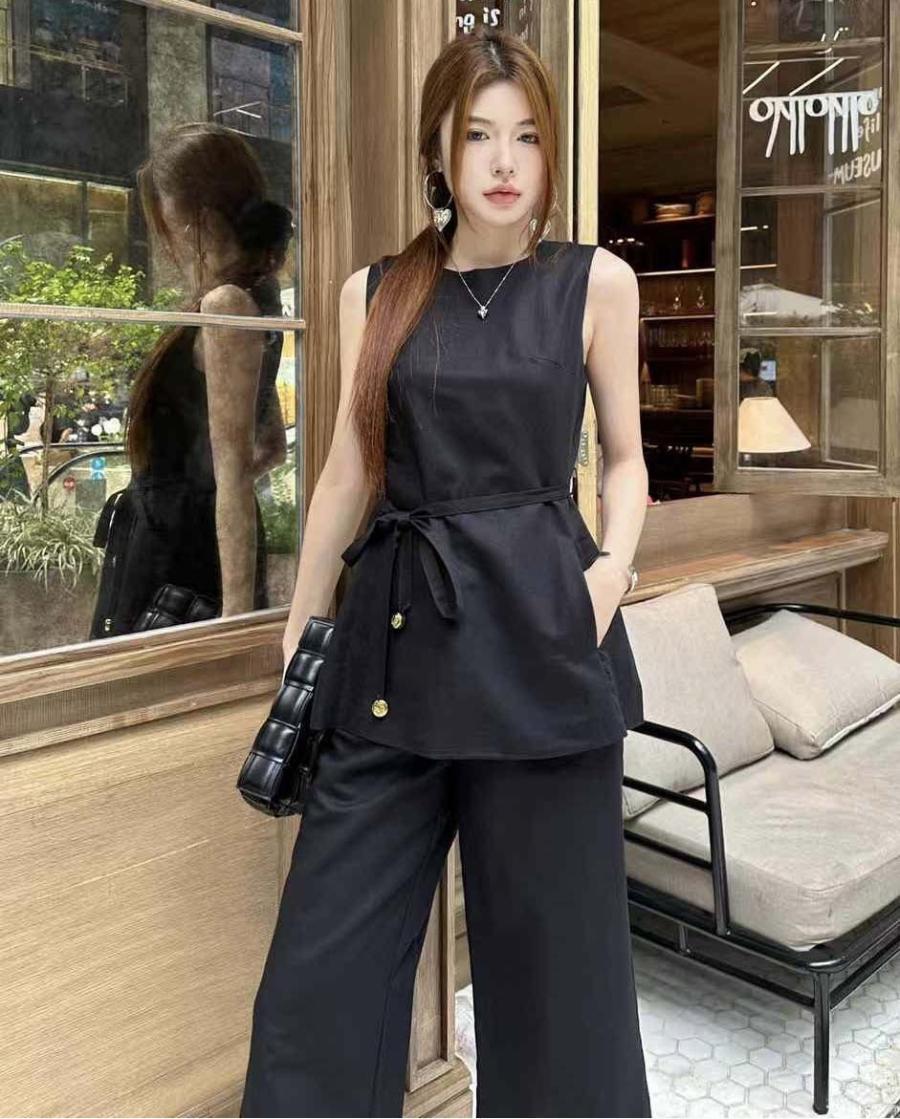 로에베 린넨 슬리브리스, 7부 바지 셋업 (국내배송)