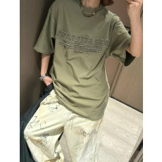 발렌시아가 아플리케자수 컷팅 반팔 티셔츠 남녀공용 (국내배송)